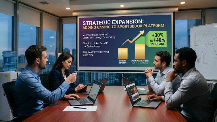Add casino to sportsbook using integrated gaming software
